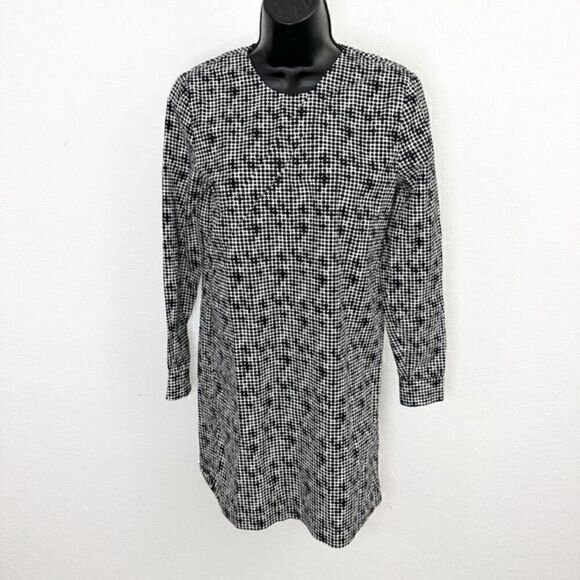 Kate Spade Saturday Let Loose Geometric Print Dress Tunic Black White Small - Picture 2 of 11